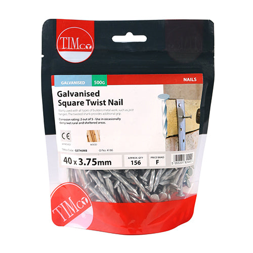 TIMCO Square Twist Nails Galvanised — Small Bag