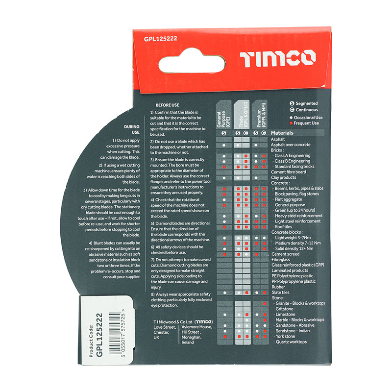 TIMCO Trade Diamond Blade Segmented