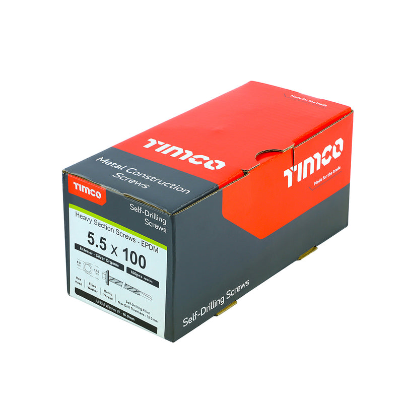 TIMCO Self-Drilling Heavy Section Screws Exterior Silver — Box