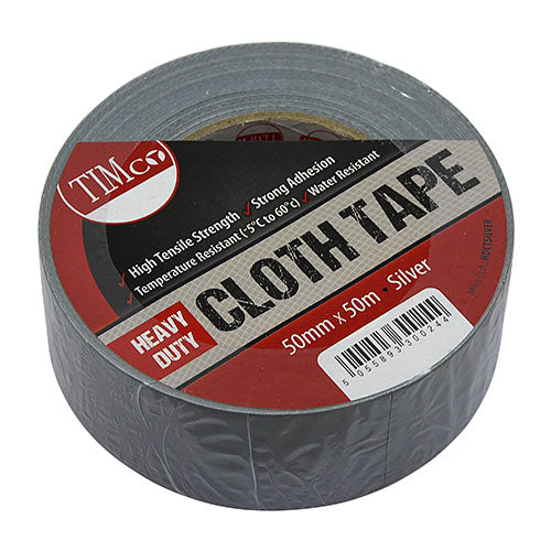TIMCO Heavy Duty Cloth Tape Black - 50m x 50mm
