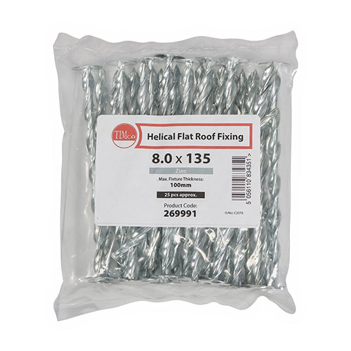 TIMCO Helical Flat Roof Fixing Silver