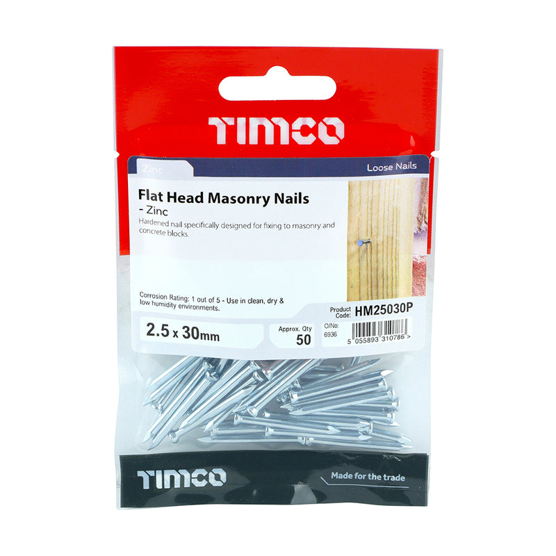 TIMCO Masonry Nails Zinc — Trade Pack