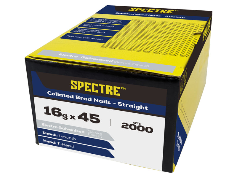 Spectre Brad Nails - Straight 16g x 32mm Bx 2000 ELGV