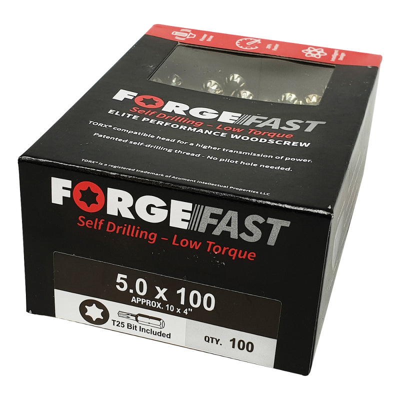 ForgeFast Torx Comp ZY 5.0x25 Bx 200 Self Drilling W/Screw