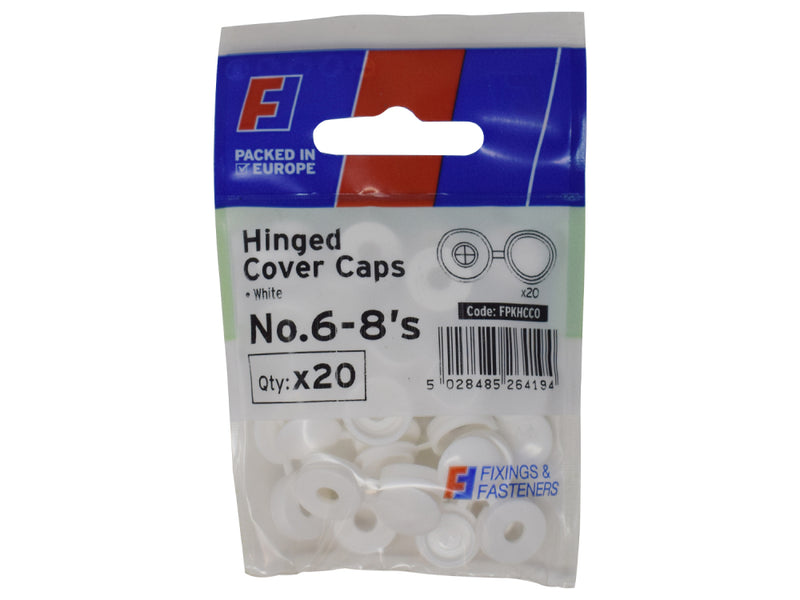 ForgePack Hinged Cover Cap 20 per Pk No.6-8's White (S)