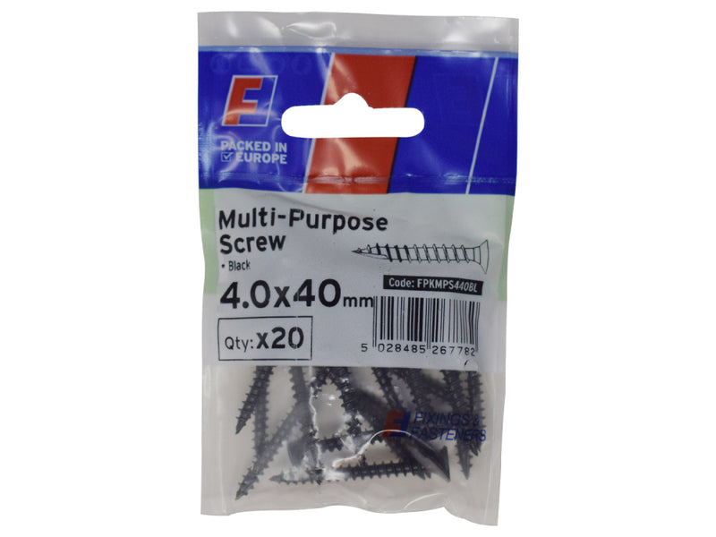 ForgePack Multi-Purpose Screw 40 per Pk Black 3.5x25mm (S)