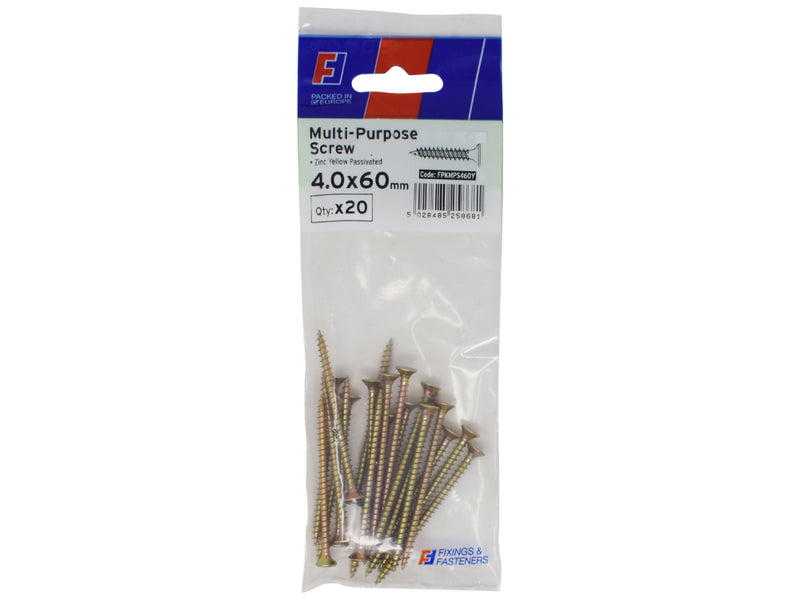 ForgePack Multi-Purpose Screw 20 per Pk ZYP 4.0x60mm (L)
