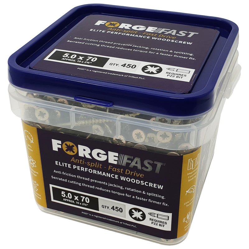 ForgeFast Pozi Comp ZY 6.0x100 Tub 225 Elite Woodscrew