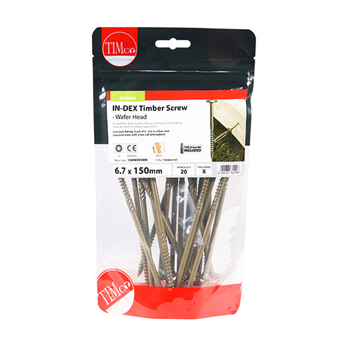 TIMCO Wafer Head Exterior Green Timber Screws - 6.7 x — Bag