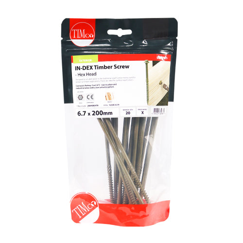 TIMCO Timber Screws Hex Flange Head Exterior Green - 6.7 x — Bag