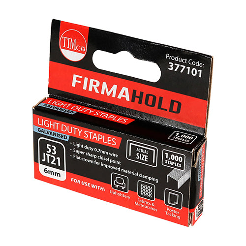 TIMCO Light Duty Chisel Point Galvanised Staples - 10mm