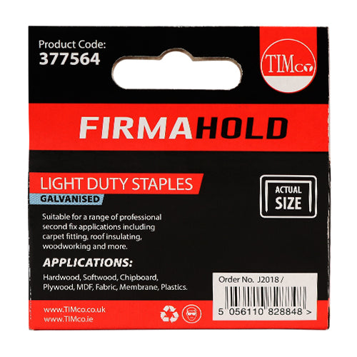 TIMCO Light Duty Chisel Point Galvanised Staples - 10mm