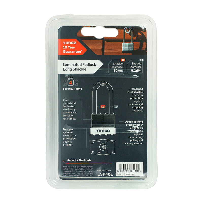 TIMCO Laminated Padlock - 40mm