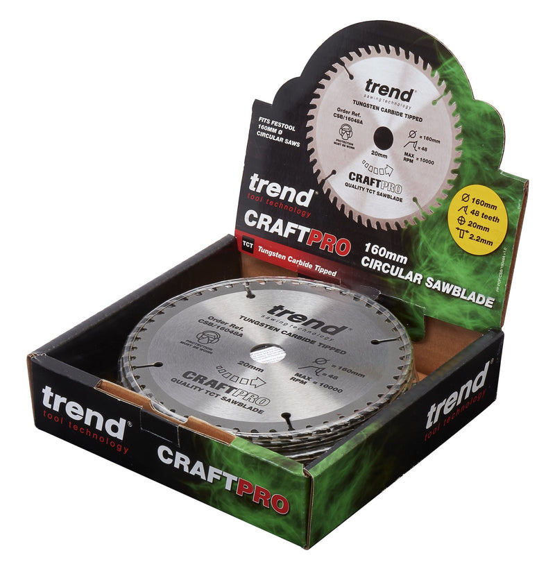 CSB/16048/10 - Wood Circular Saw Blade 160mm x 20mm x 48T, 10 Pack
