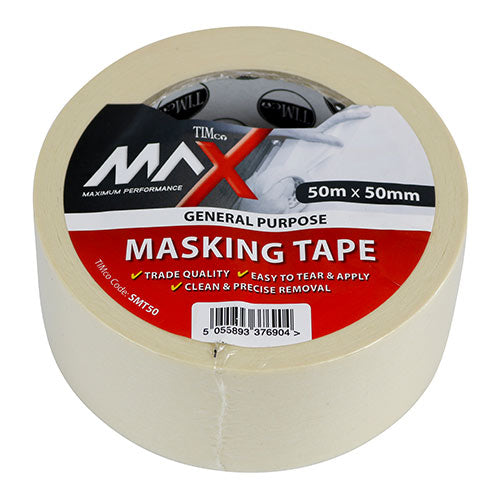 TIMCO Masking Tape Cream - 50m x 25mm