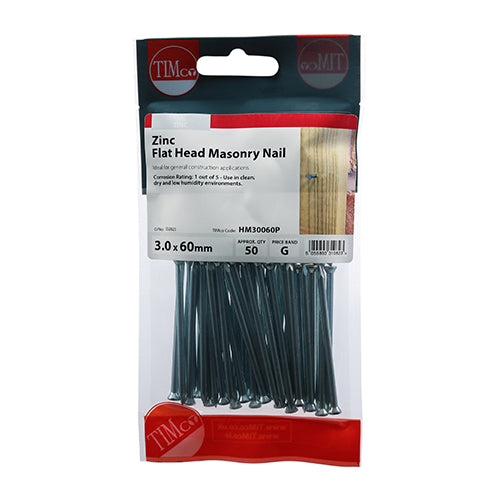 TIMCO Masonry Nails Zinc — Trade Pack