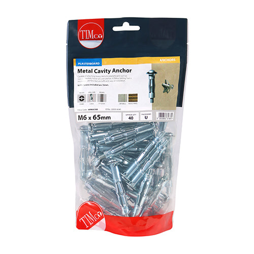 TIMCO Metal Cavity Anchors Silver — Bag