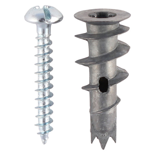 TIMCO Plasterboard Metal Speed Plugs & Screws Silver - 31.5mm — Bag