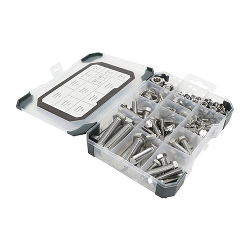 TIMCO Set Screws Nuts Washers Zinc Mixed Tray - 199pcs