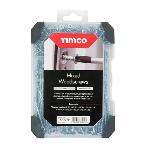TIMCO Countersunk Woodscrews Mixed Tray