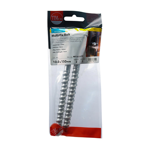 TIMCO Multi-Fix Bolts Hex Head Exterior Silver — Trade Pack