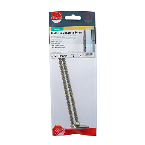 TIMCO Concrete Screws Flat Countersunk Gold
