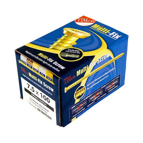 TIMCO Concrete Screws Flat Countersunk Gold