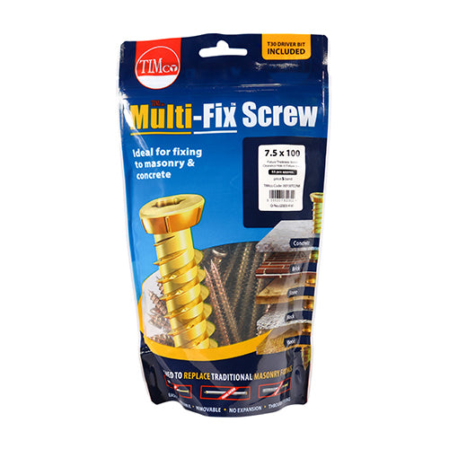 TIMCO Concrete Screws Flat Countersunk Gold — Bag