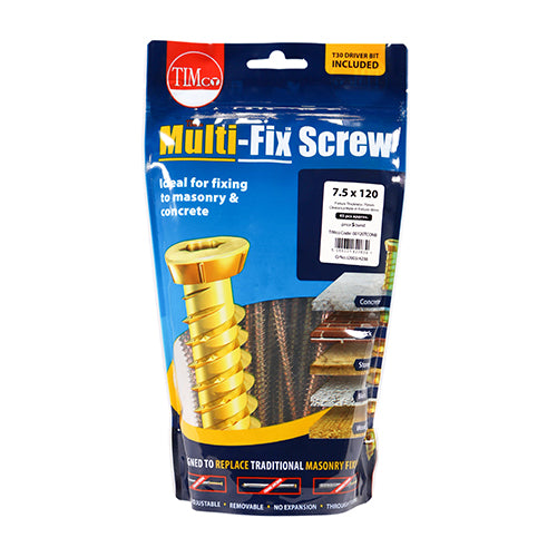 TIMCO Concrete Screws Flat Countersunk Gold