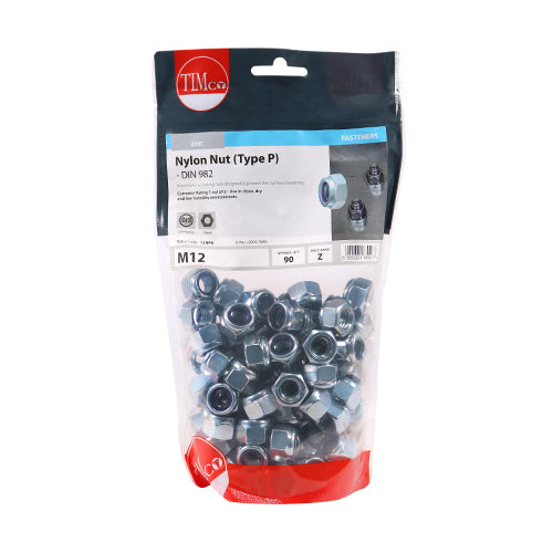 TIMCO Nylon Insert Nuts Type P DIN982 Silver - M10