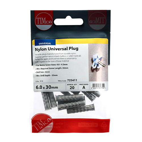 TIMCO Nylon Universal Plugs — Trade Pack