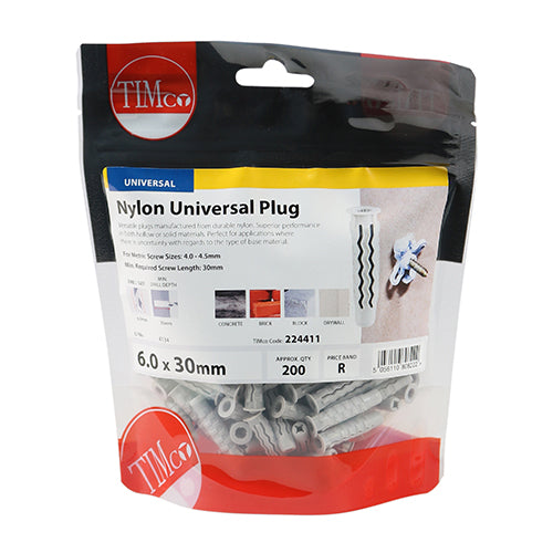 TIMCO Nylon Universal Plugs — Bag