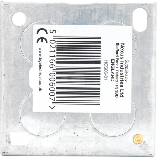 BG Electrical Contractor - Steel Knockout Box, Single, 47mm