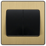 BG Electrical Evolve Satin Brass - Double, 2 way switch, wide rocker
