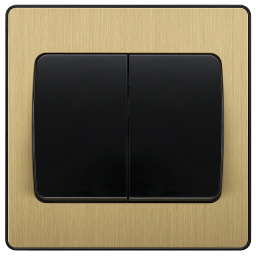 BG Electrical Evolve Satin Brass - Double, 2 way switch, wide rocker