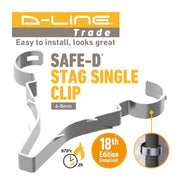 D-Line Fire Clip - Safe-D Stag-Clip for 1x 6-8mm φ cable. Single, Galv. - Pack of 100