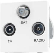 BG Electrical Euro Module - TV radio and satellite - TV IEC male, radio IEC female, satellite female