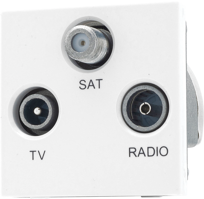 BG Electrical Euro Module - TV radio and satellite - TV IEC male, radio IEC female, satellite female