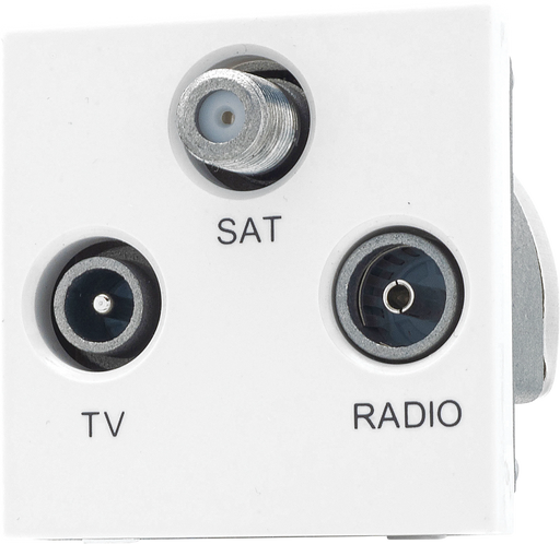 BG Electrical Euro Module - TV radio and satellite - TV IEC male, radio IEC female, satellite female