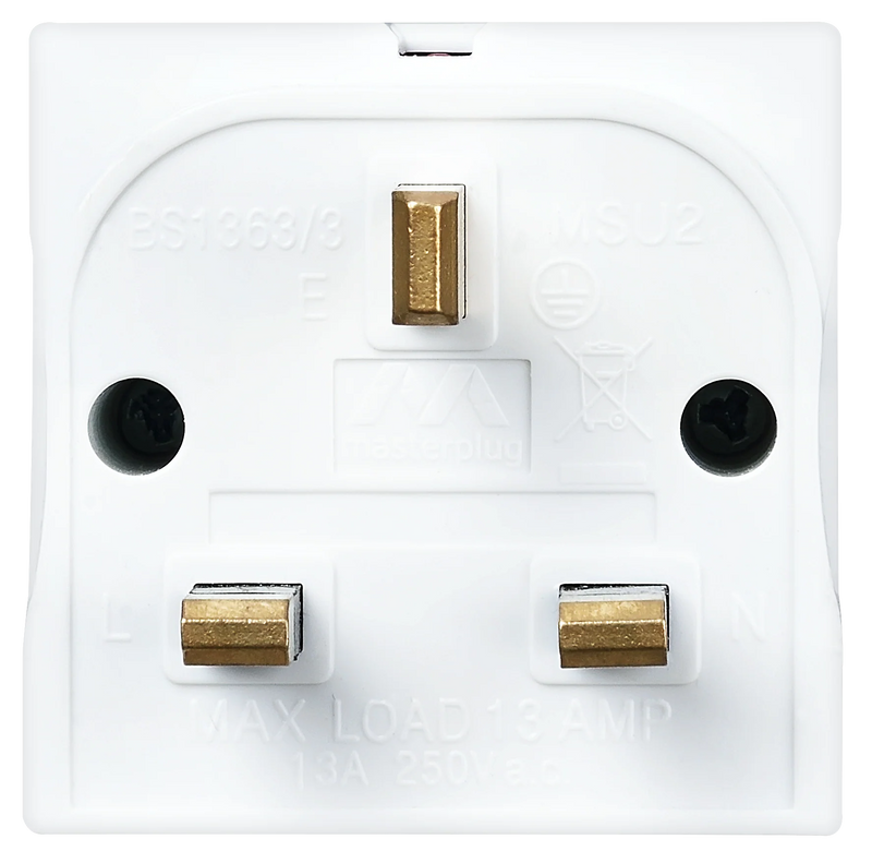 Masterplug Basic - 2 Sockets, 13A, White