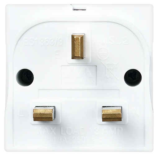 Masterplug Basic - 2 Sockets, 13A, White