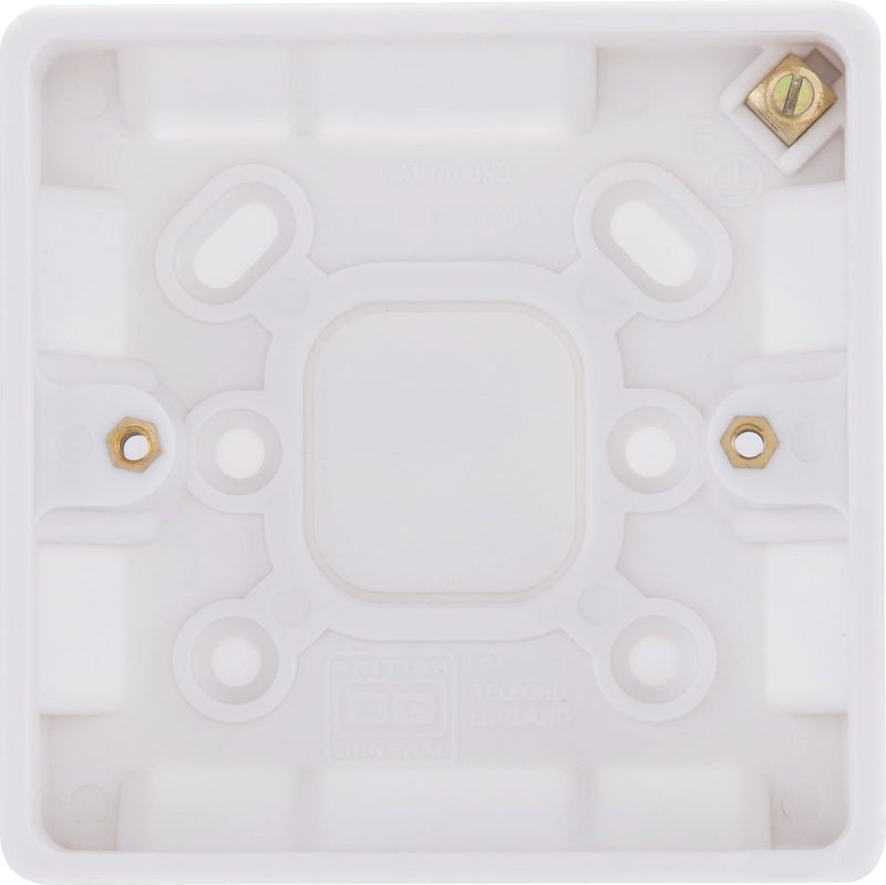 BG Electrical 800 Series - Single with earth terminal, 19mm
