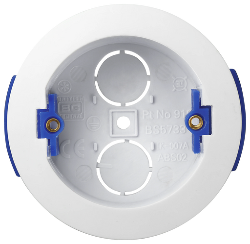 BG Electrical Contractor - Round Dry Lining Box, 35mm