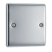 BG Electrical Nexus Metal Polished Chrome - Single, blank plate