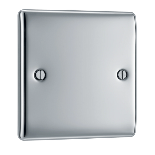BG Electrical Nexus Metal Polished Chrome - Single, blank plate
