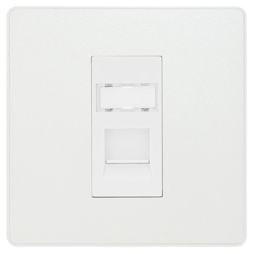 BG Electrical Evolve Pearlescent White - Single, RJ45 telephone socket