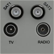 BG Electrical Euro Module - TV radio and dual satellite module - TV IEC male, radio IEC female, dual satellite female