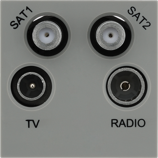 BG Electrical Euro Module - TV radio and dual satellite module - TV IEC male, radio IEC female, dual satellite female