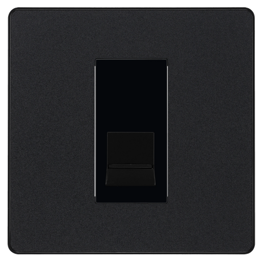 BG Electrical Evolve Matt Black - Single, telephone socket, master