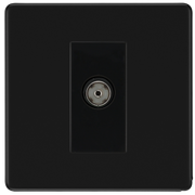 BG Electrical Flatplate Screwless Matt Black - Single isolated, co-axial